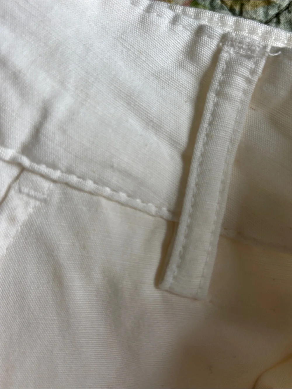 H&M linen blend Ivory/ Cream Cargo Utility Pants S